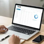 Conversion rate optimization audit process shown through website analytics, funnels, and user experience data on a laptop screen in a professional workspace