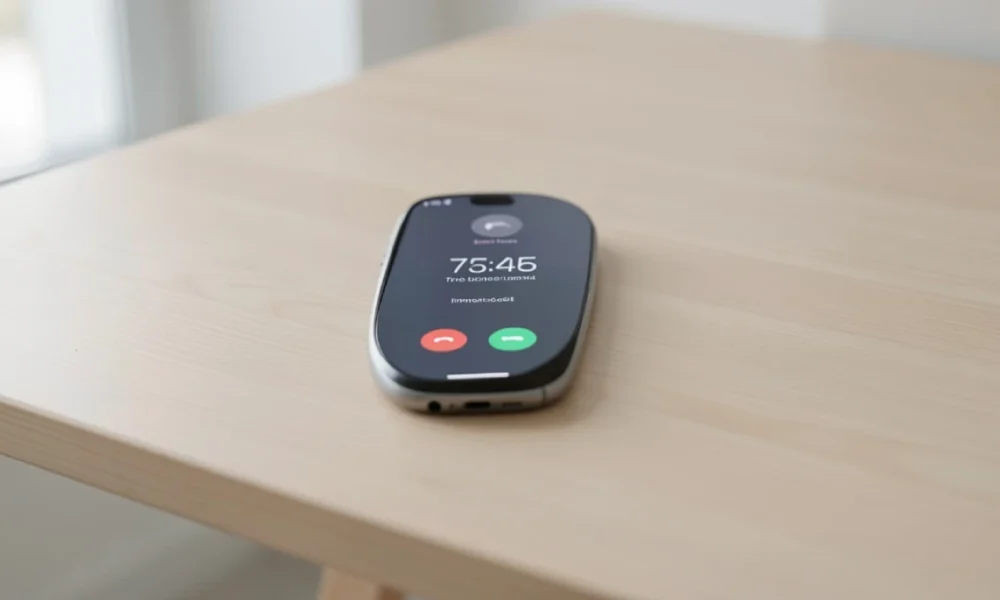 Smartphone showing an incoming call from an unknown phone number, representing phone number tracking and caller identification concepts