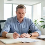 man consulting with a female lawyer about personal injury recovery and a legal claim after an accident