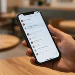 A person holds a smartphone displaying the Threads app with a celebrity conversation, illustrating social media marketing for entertainment publishers in 2026.