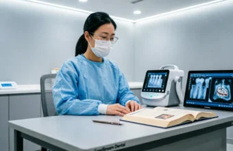 Dentist attending a continuing education for dentists training workshop