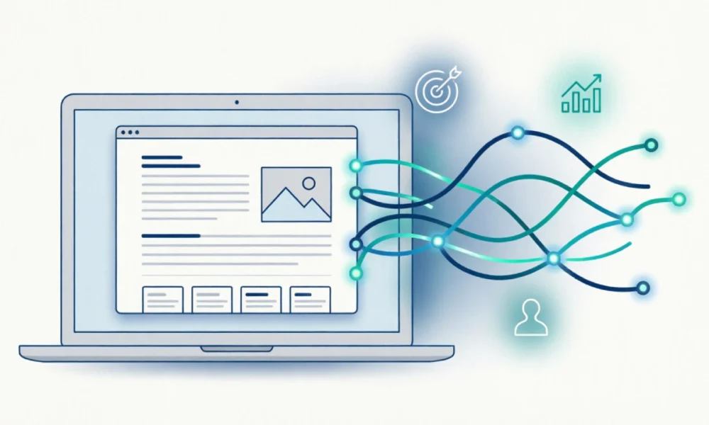 future of business blogging with AI and personalization illustration