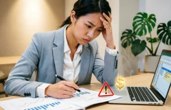 New real estate agent reviewing agent business plan mistakes that led to a $50K loss