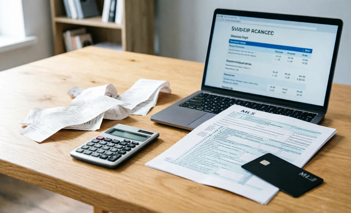 Receipts and bills representing hidden costs that lead to agent business plan mistakes for new agents