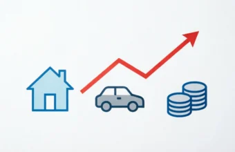Inflation affects loan rates chart showing rising interest costs on mortgages and loans