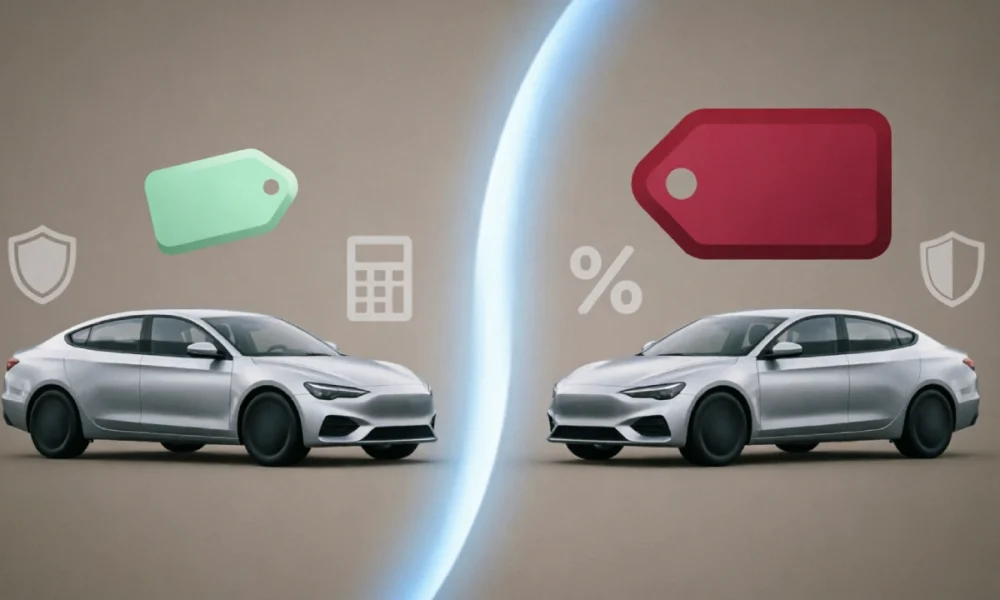 Illustration showing insurance quote prices differ for the same car coverage