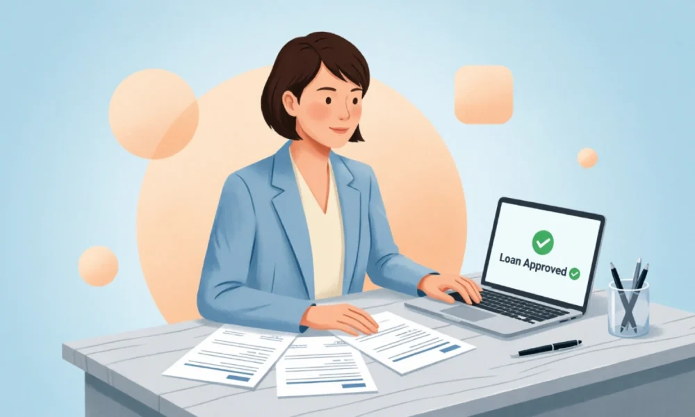 person reviewing personal loan bad credit approval documents